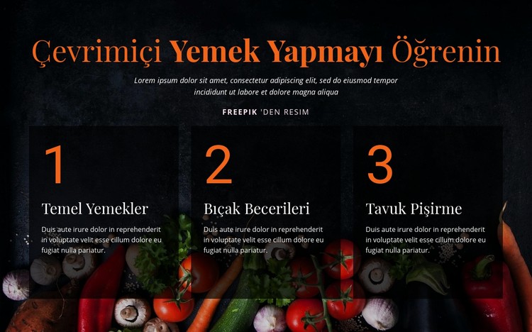 Çevrimiçi yemek pişirme kursları CSS Şablonu