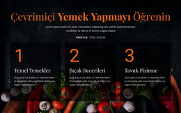 Çevrimiçi Yemek Pişirme Kursları Için Tema Düzeni Işlevi