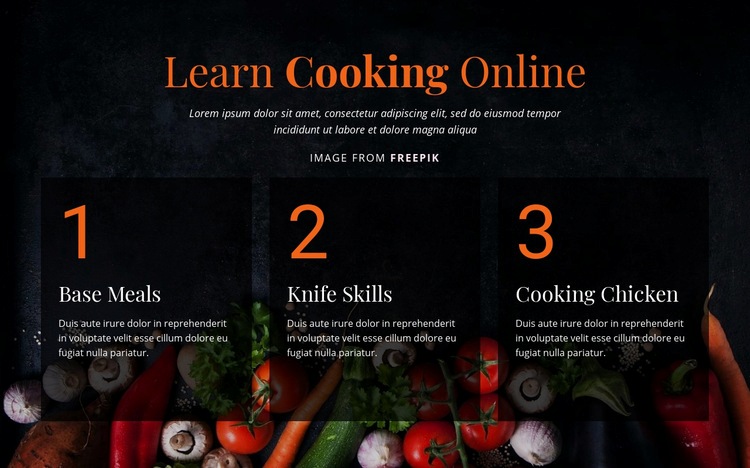 Cooking online courses Webflow Template Alternative
