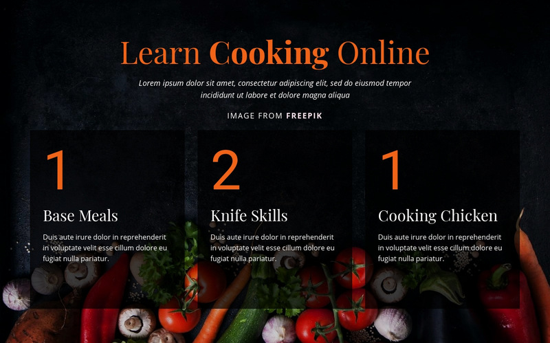 Cooking online courses Wix Template Alternative