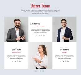 Erfolgreiches Designteam CSS-Websitevorlage