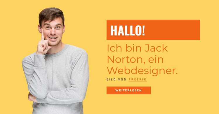 Ich bin Jack Norton, ein Webdesigner. Joomla Vorlage