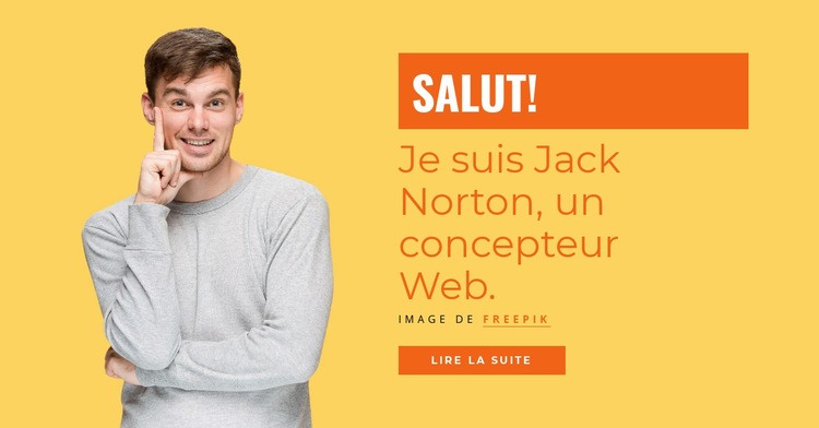 Je suis Jack Norton, un concepteur Web. Modèle de site Web