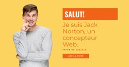 Modèle Polyvalent D'Une Page Pour Je Suis Jack Norton, Un Concepteur Web.