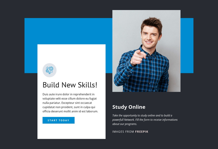 Build New Skills One Page Template