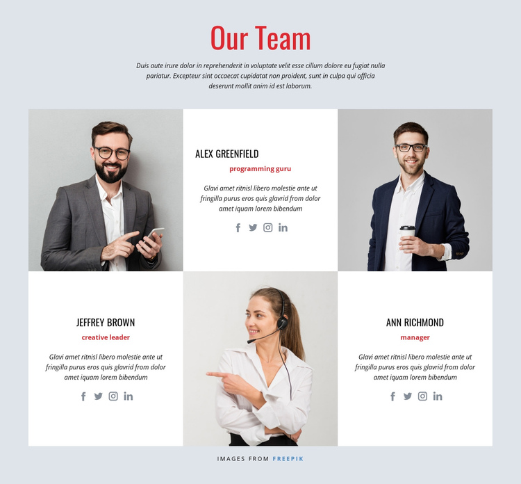  Successful design team One Page Template