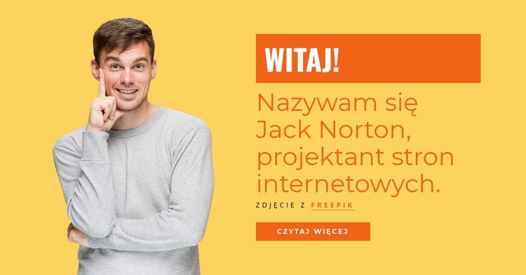 Nazywam się Jack Norton, projektant stron internetowych. Makieta strony internetowej