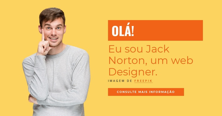 Eu sou Jack Norton, um web Designer. Template Joomla