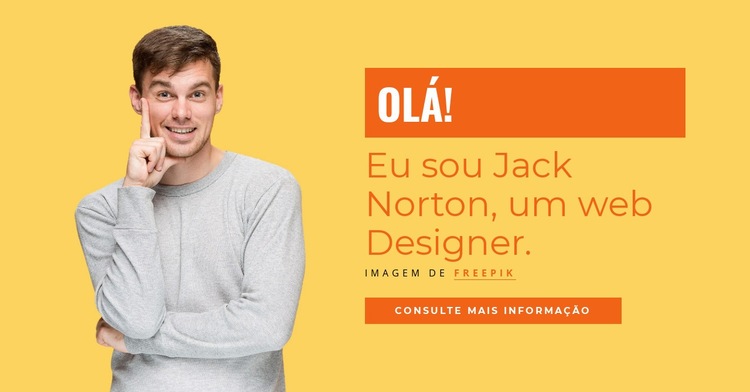 Eu sou Jack Norton, um web Designer. Modelo