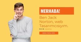 Ben Jack Norton, Web Tasarımcısıyım. - HTML Sayfası Şablonu