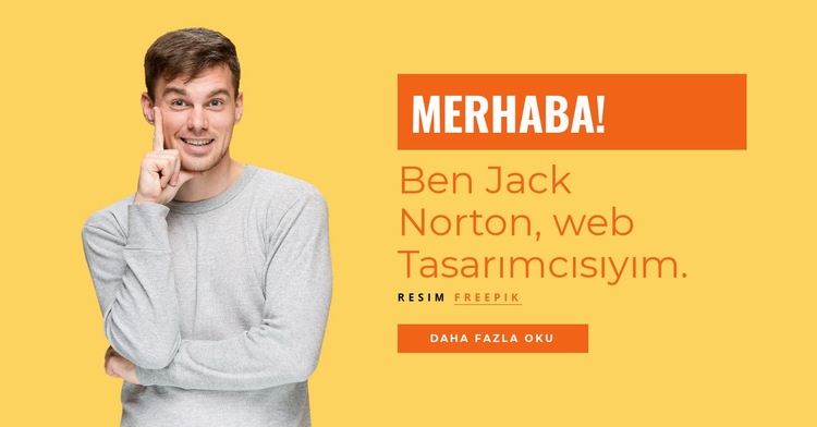Ben Jack Norton, web Tasarımcısıyım. Web Sitesi Mockup'ı
