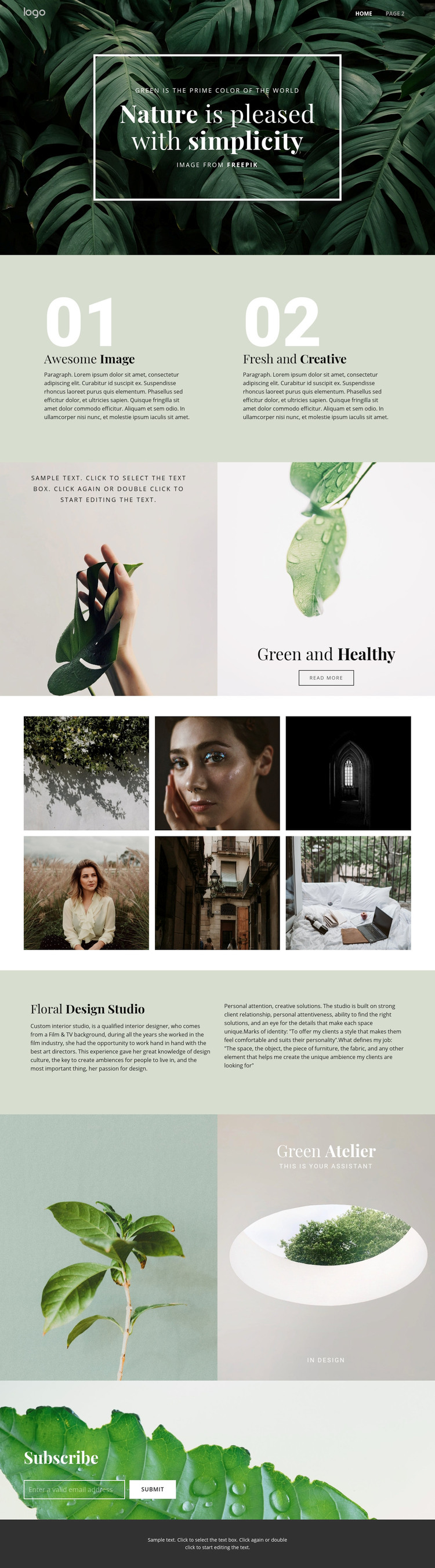 Beauty simplicity of nature Elementor Template Alternative