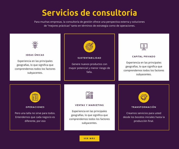Servicios de consultoría global Maqueta de sitio web