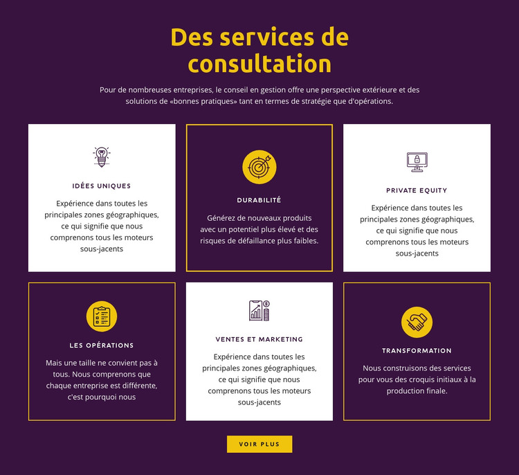 Services de conseil mondiaux Modèle HTML