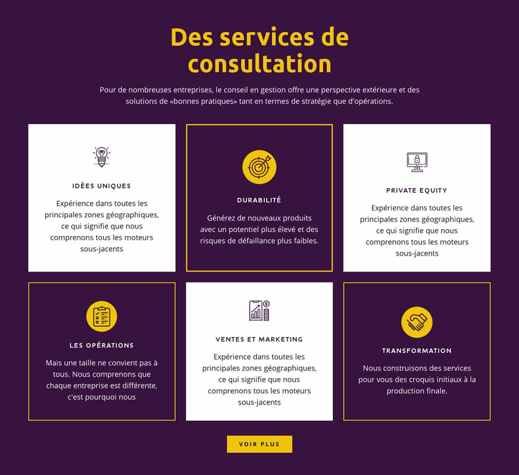 Services de conseil mondiaux Modèle Joomla