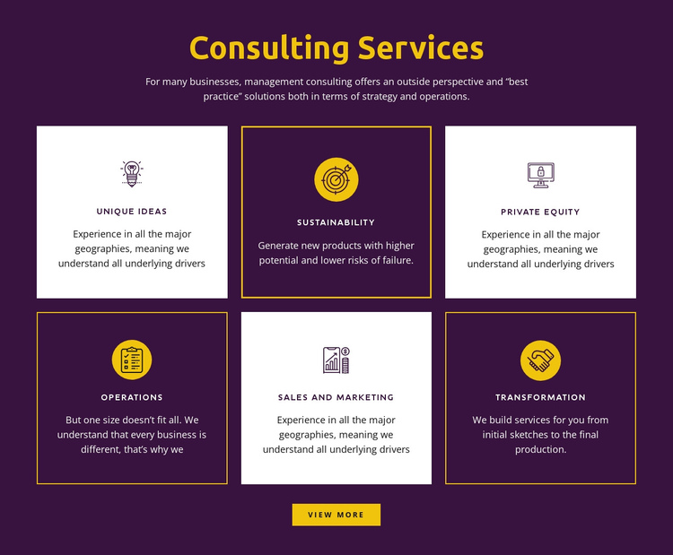 Global consulting services One Page Template