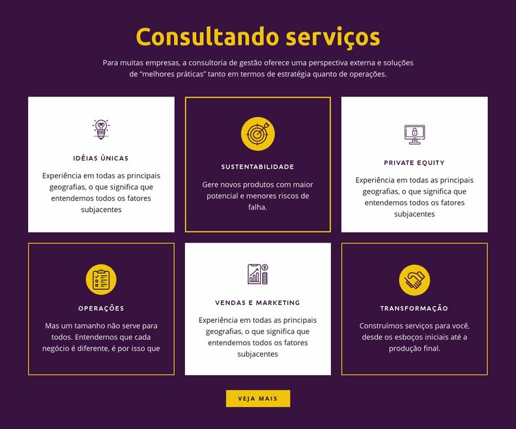 Serviços de consultoria global Maquete do site
