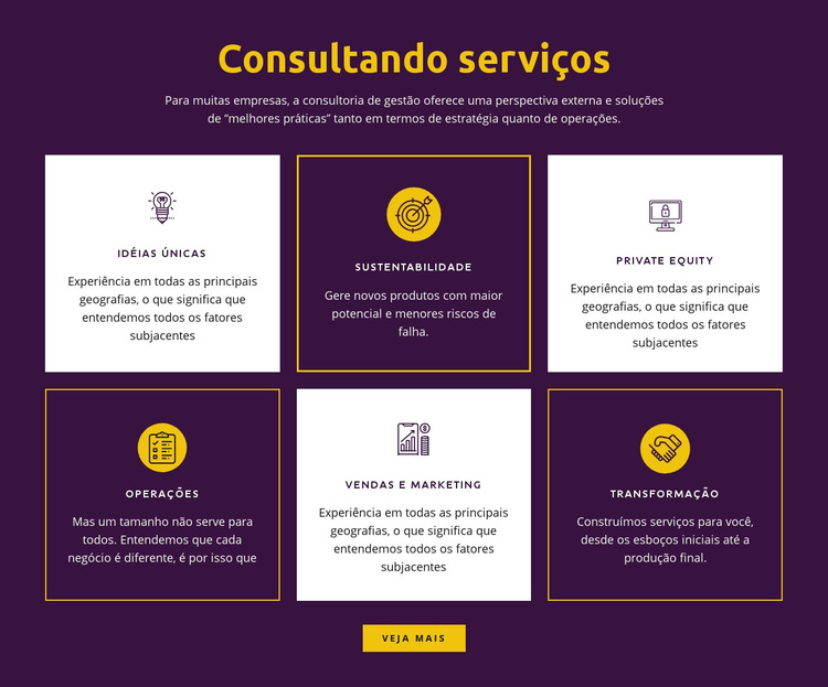 Serviços de consultoria global Modelo de site