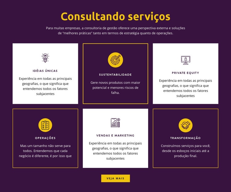 Serviços de consultoria global Modelo de uma página