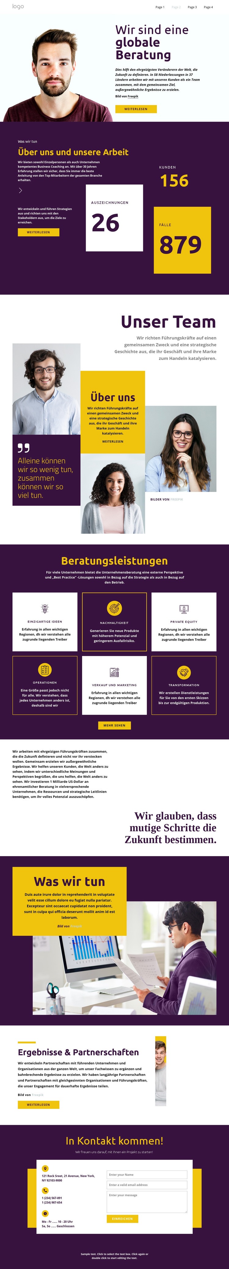 Berater für das große Geschäft Website design