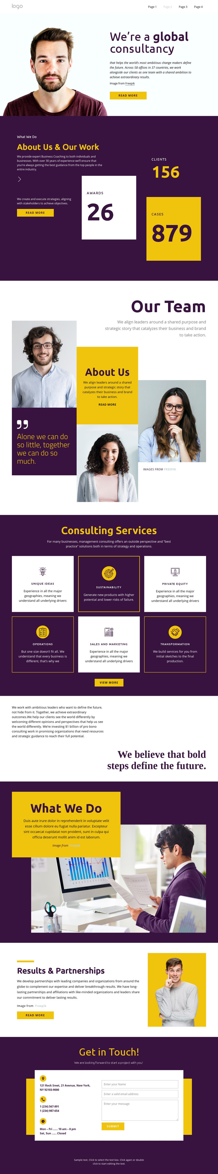 Consultants for big business Homepage Design