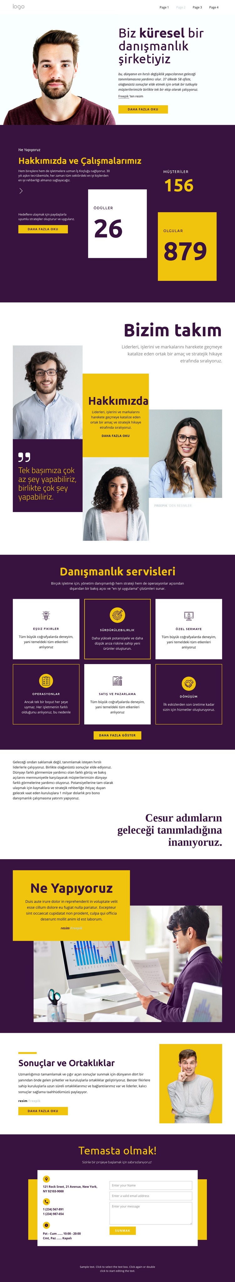 Büyük işletmeler için danışmanlar HTML Şablonu