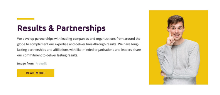 Results & Partnership Homepage Design