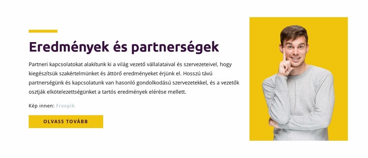 Eredmények és partnerség Weboldal sablon