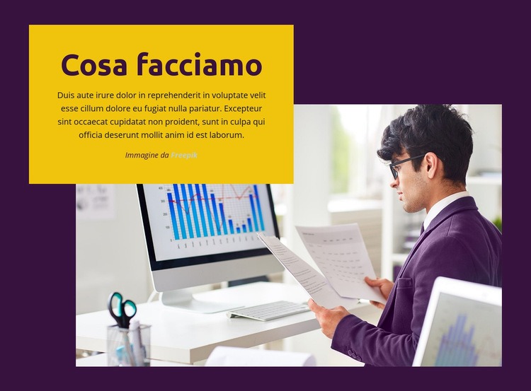 Cosa facciamo Mockup del sito web