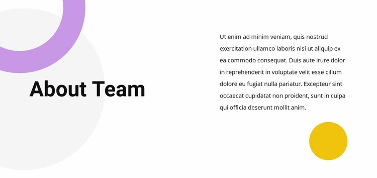 Team text Homepage Design