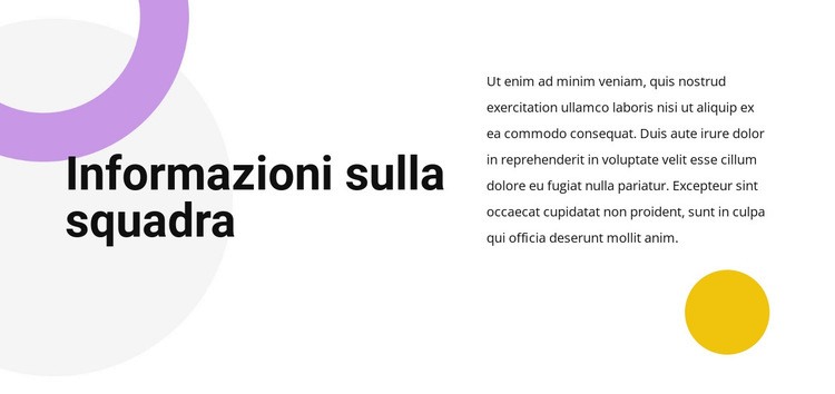 Testo della squadra Modelli di Website Builder