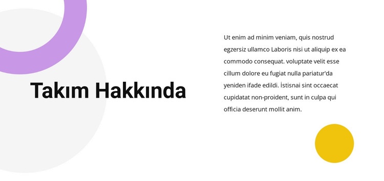 Takım metni HTML5 Şablonu