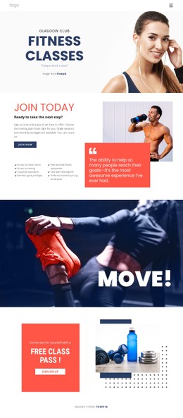 Fitness Studio Basic Html Template With CSS