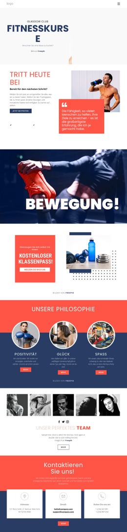 Fitnessstudio – Vorlage Für Website-Builder