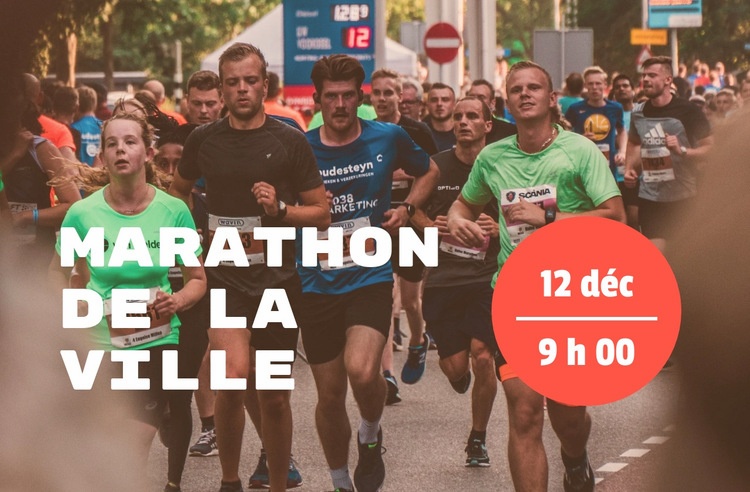 Marathon de la ville Maquette de site Web