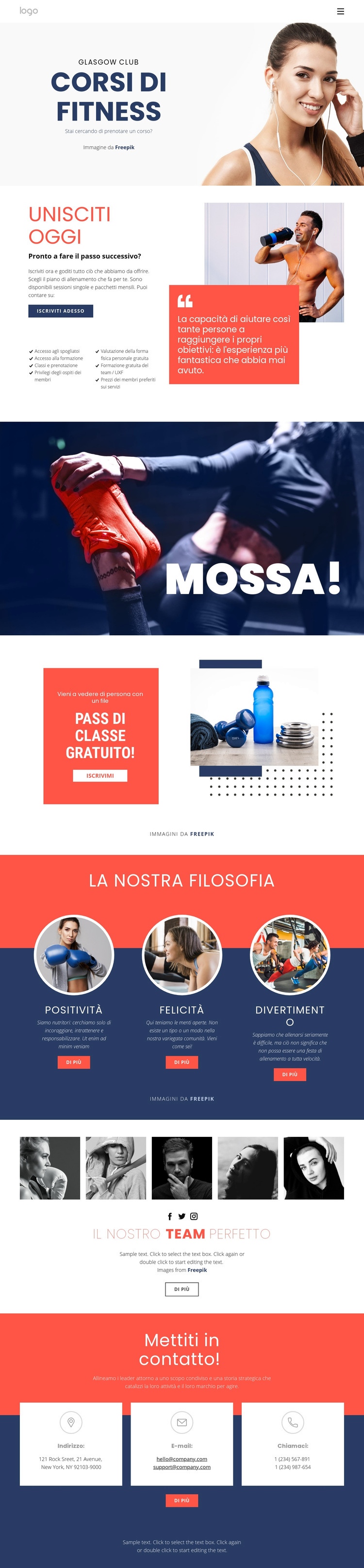 Studio fitness Modello CSS