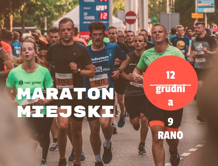 Maraton miejski Makieta strony internetowej