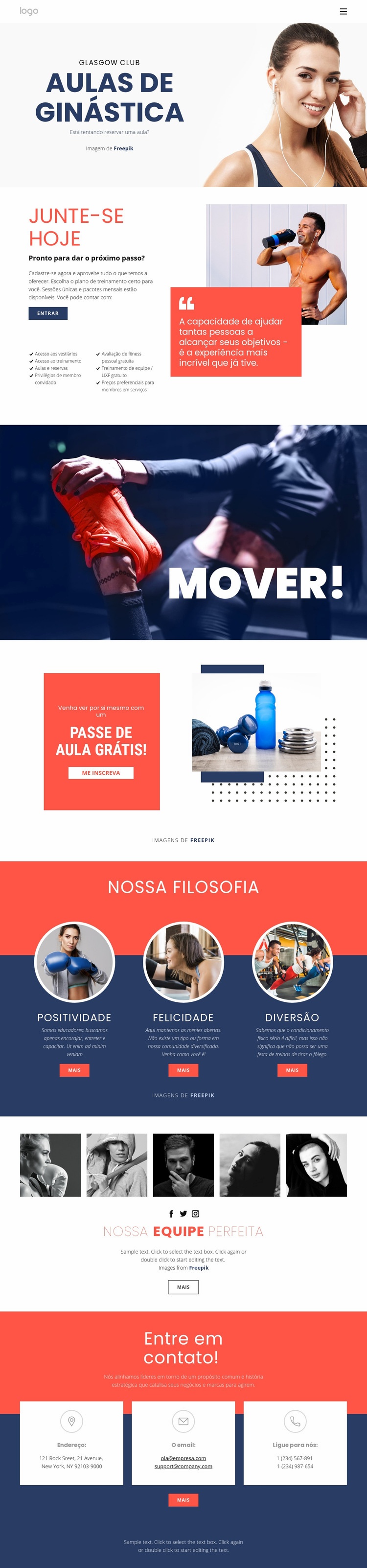 Academia de ginástica Template Joomla