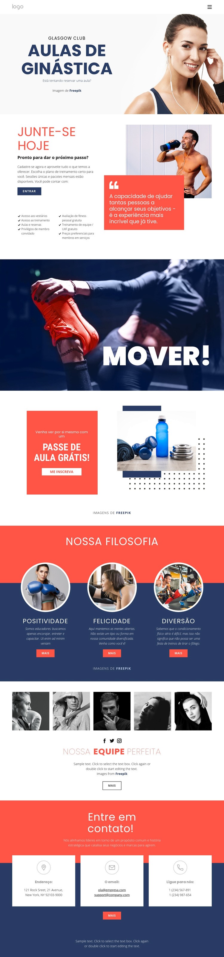 Academia de ginástica Modelo de site