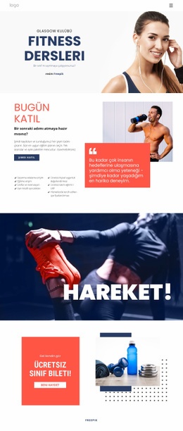 Fitness Stüdyosu - Bir Sayfalık HTML Şablonu