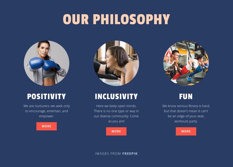 Philosophy of Our Sport Club Html Website Builder