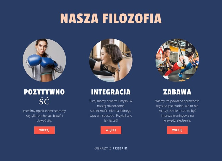 Filozofia naszego klubu sportowego Kreator witryn internetowych HTML