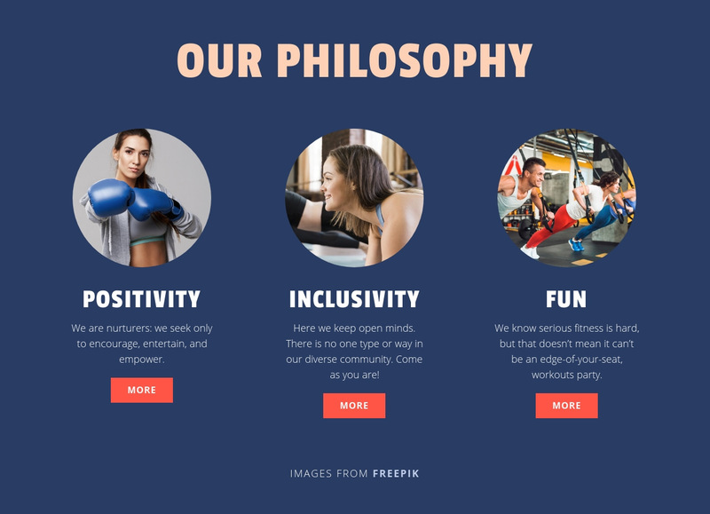 Philosophy of Our Sport Club Wix Template Alternative