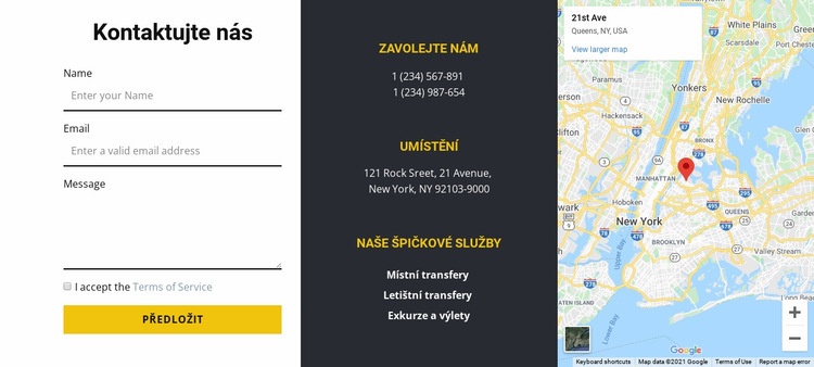 Kontaktujte nás s mapou Webový design