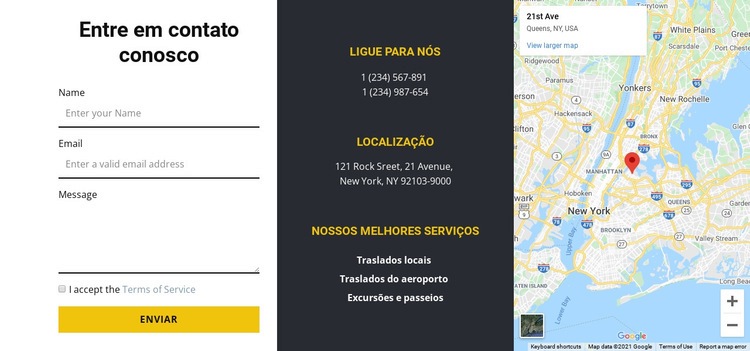 Contate-nos com mapa Modelos de construtor de sites