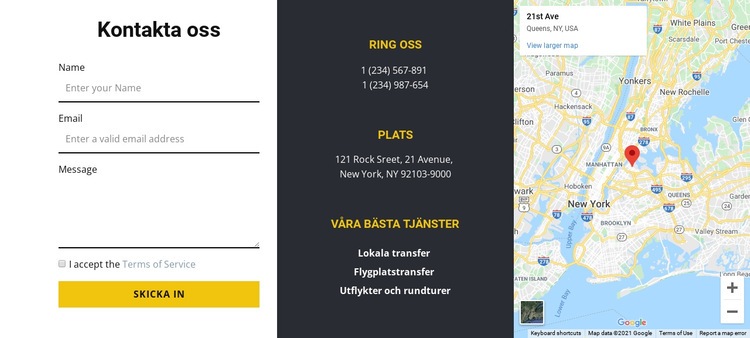 Kontakta oss med karta Hemsidedesign