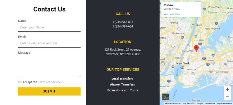 Contact us with map Template