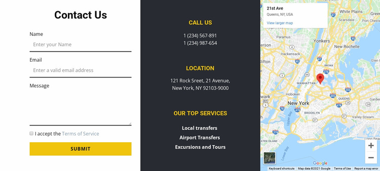 Contact us with map Website Design