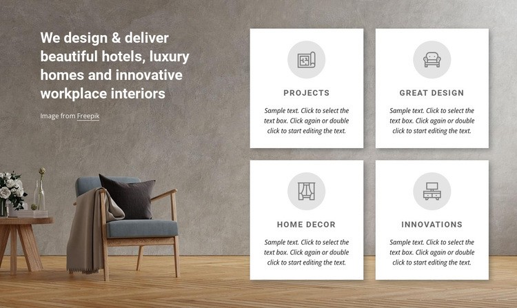 Luxus lakásokat tervezünk Html Weboldal készítő