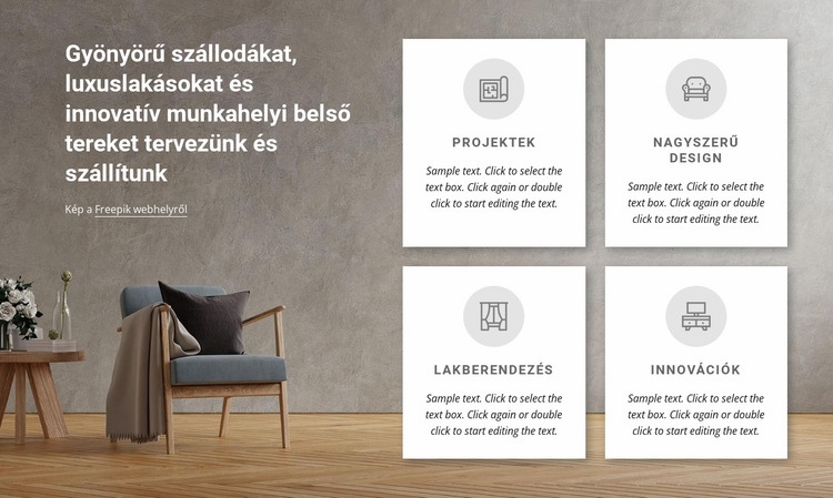 Luxus lakásokat tervezünk CSS sablon